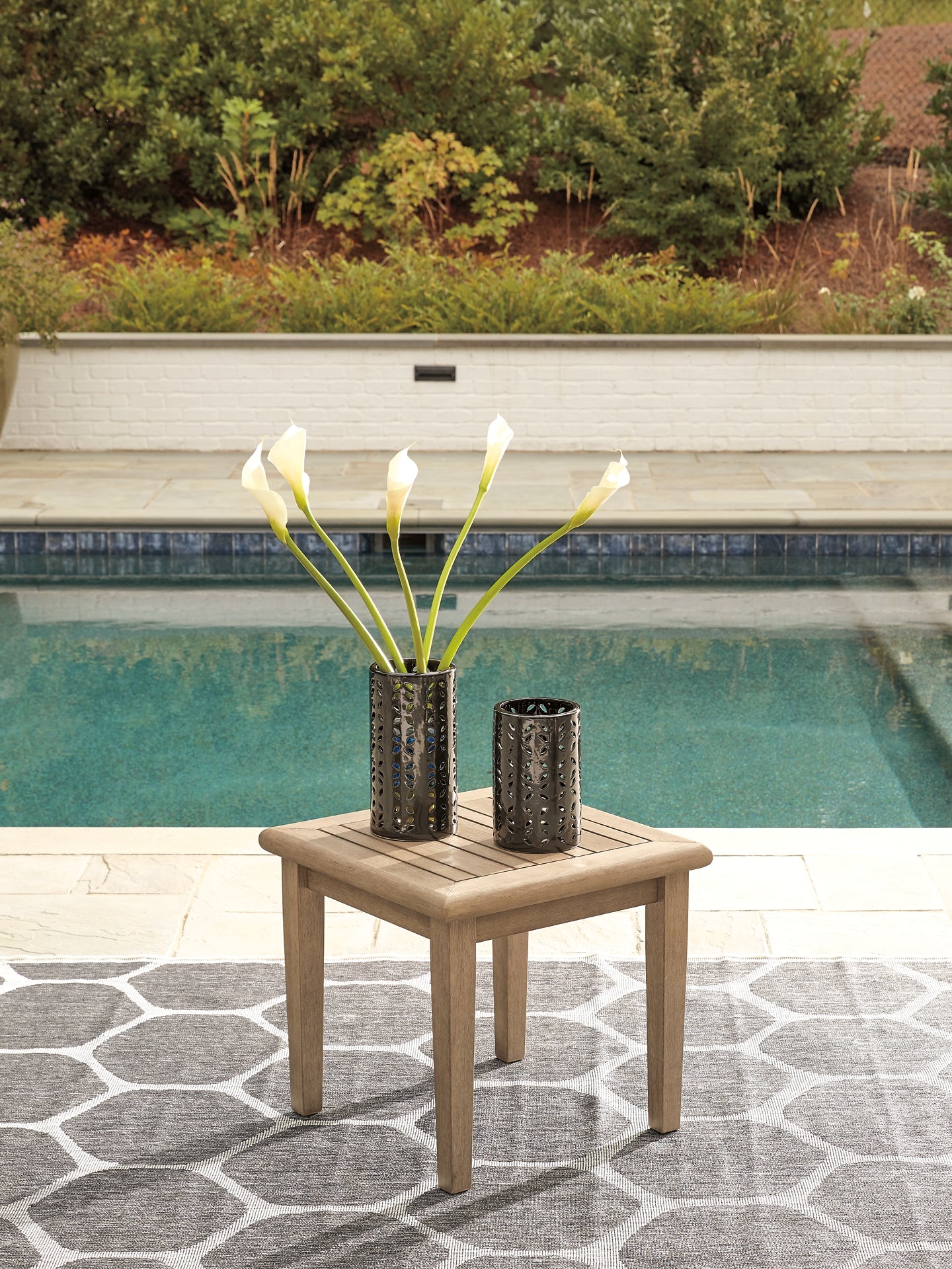 Gerianne Outdoor Coffee Table with 2 End Tables