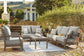 Visola Outdoor Sofa, Loveseat and 2 Lounge Chairs with Coffee Table and End Table
