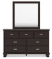 Covetown Queen Panel Bed with Mirrored Dresser