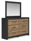 Vertani Twin Panel Bed with Mirrored Dresser and Nightstand