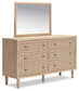 Cielden Queen Panel Headboard with Mirrored Dresser