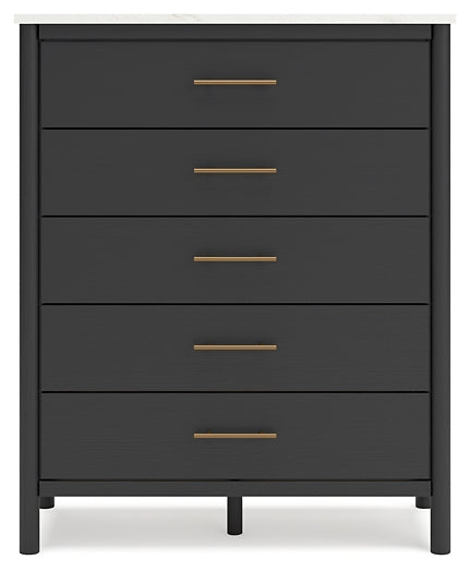 Cadmori Queen Upholstered Bed with Mirrored Dresser, Chest and 2 Nightstands