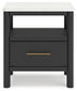 Cadmori Queen Upholstered Bed with Mirrored Dresser, Chest and 2 Nightstands