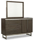 Arkenton Queen Panel Bed with Mirrored Dresser and 2 Nightstands