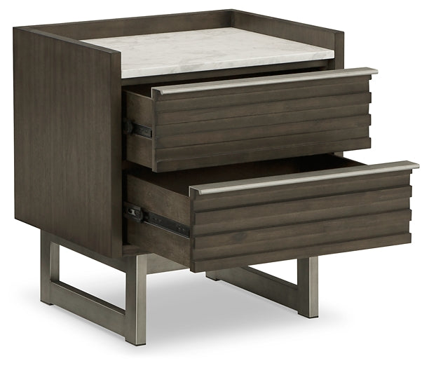 Arkenton Queen Panel Bed with Mirrored Dresser and 2 Nightstands