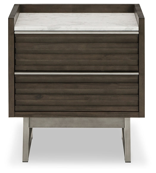 Arkenton Queen Panel Bed with Mirrored Dresser and 2 Nightstands