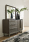 Arkenton Queen Panel Bed with Mirrored Dresser and 2 Nightstands