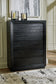 Londer California King Panel Bed with Mirrored Dresser, Chest and Nightstand