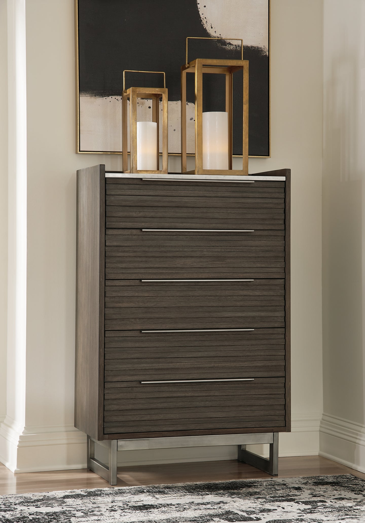Arkenton Queen Panel Bed with Mirrored Dresser and Chest