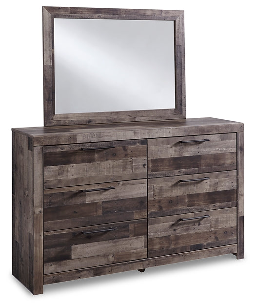 Derekson Queen/Full Panel Headboard with Mirrored Dresser, Chest and Nightstand