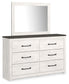 Gerridan Queen Panel Bed with Mirrored Dresser and Nightstand