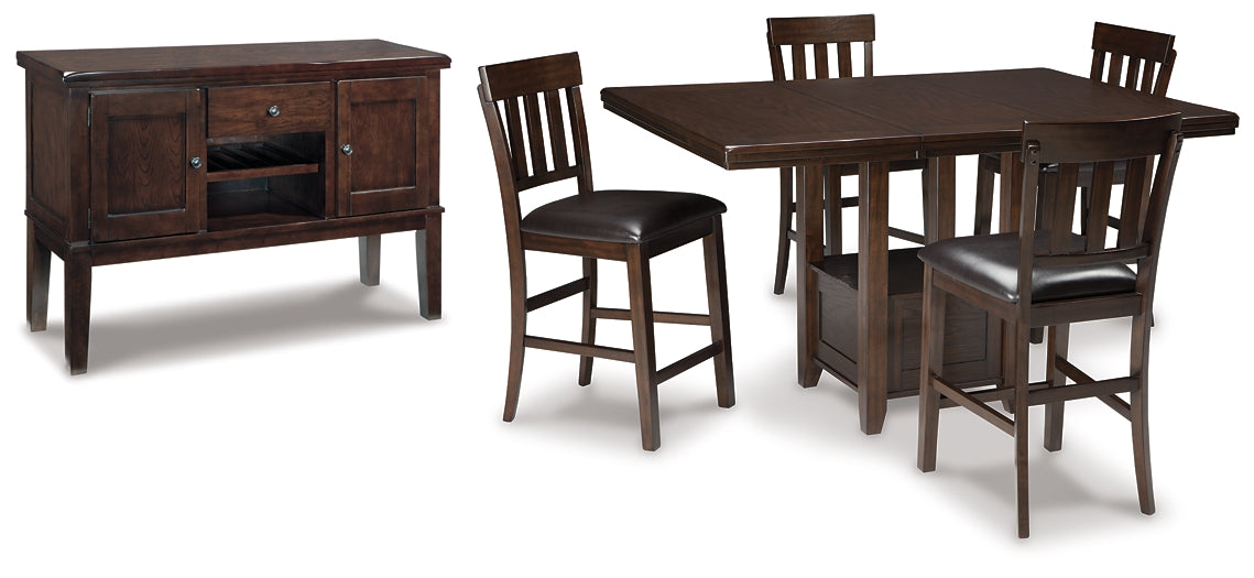 Haddigan Counter Height Dining Table and 4 Barstools with Storage