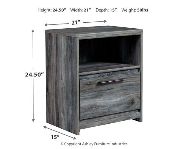 Baystorm King Panel Bed with Mirrored Dresser, Chest and Nightstand