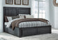 Foyland California King Panel Storage Bed with Mirrored Dresser and 2 Nightstands