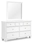 Fortman Twin Panel Bed with Mirrored Dresser