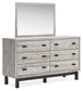 Vessalli King Panel Headboard with Mirrored Dresser and Chest