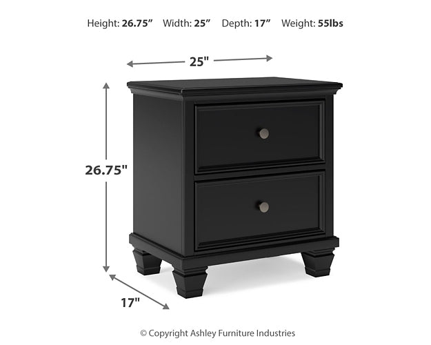 Lanolee King Panel Bed with Mirrored Dresser and 2 Nightstands