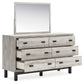 Vessalli Queen Panel Bed with Mirrored Dresser and 2 Nightstands