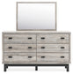 Vessalli Queen Panel Bed with Mirrored Dresser and 2 Nightstands