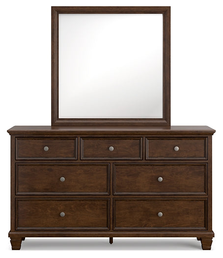 Danabrin Twin Panel Bed with Mirrored Dresser, Chest and Nightstand