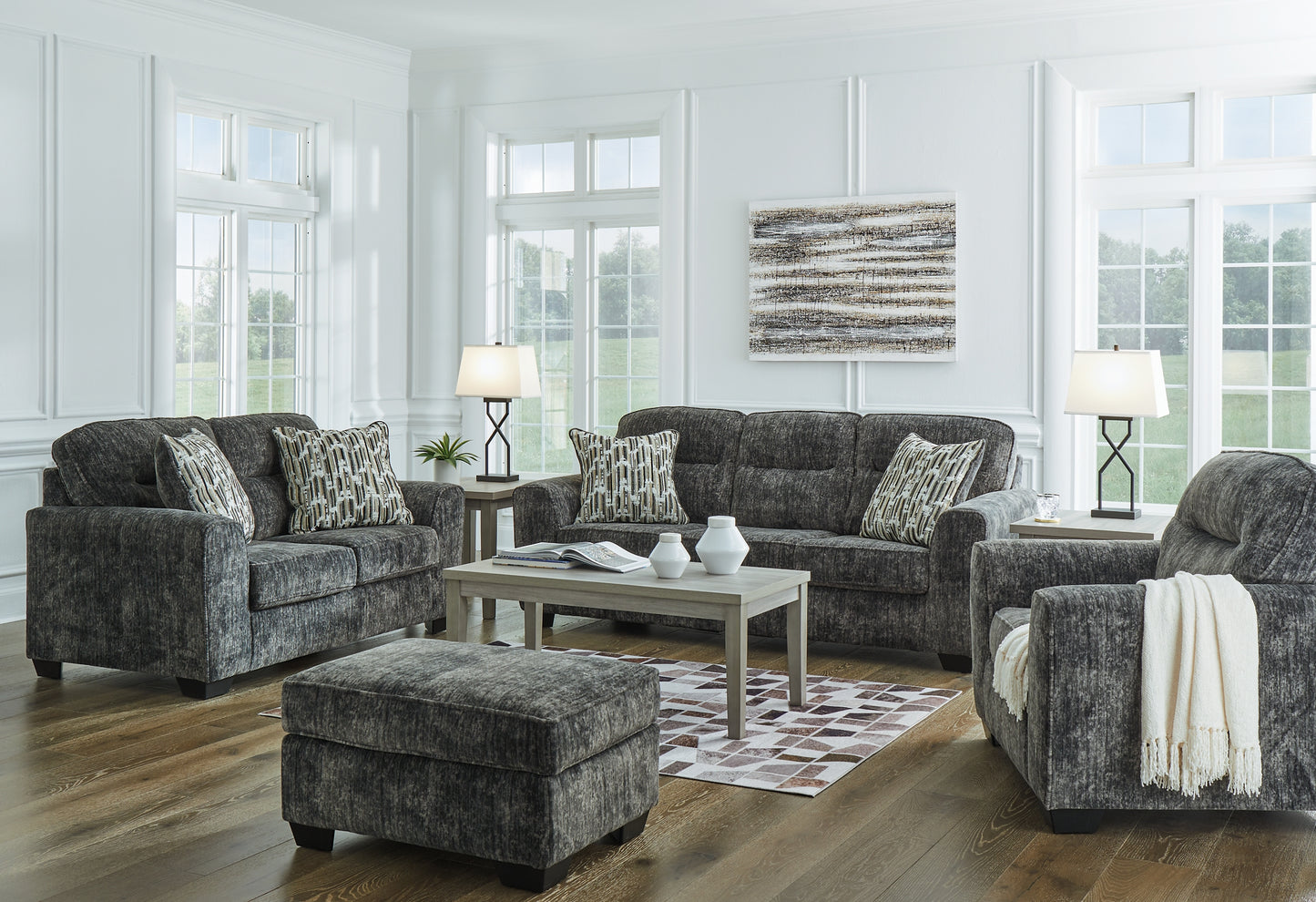 Lonoke Sofa, Loveseat, Chair and Ottoman