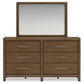 Cabalynn Queen Panel Bed with Storage with Mirrored Dresser, Chest and Nightstand